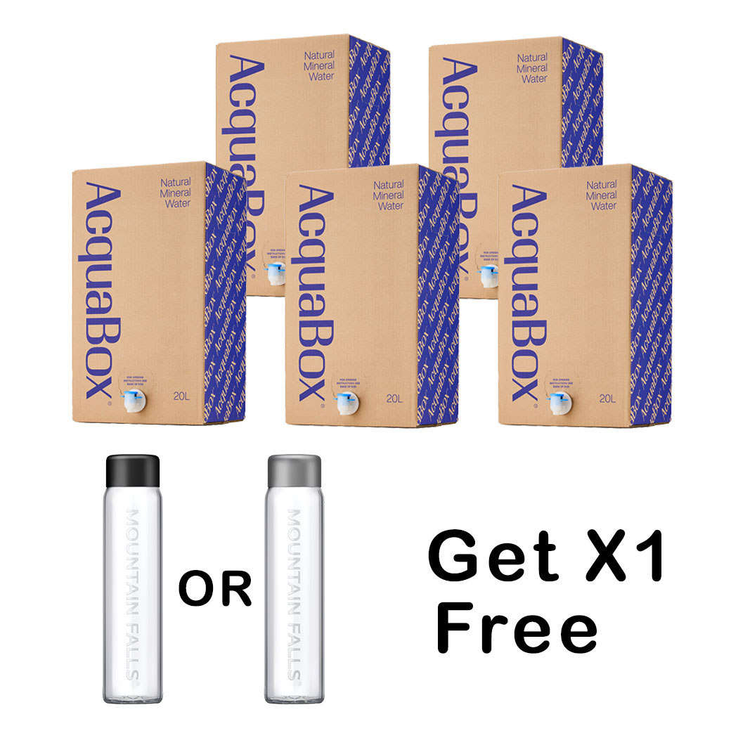 Buy 5 AcquaBox - Get 1 Box Free Or 750mls Glass Still / Sparkling Bottle
